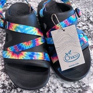 Chaco Kids Sandals - Black with Multicolor Straps